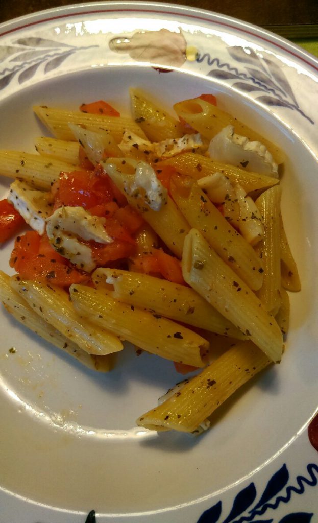 Penne met geitenkaas 